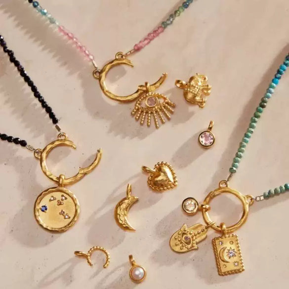 Wholesale Pendant Necklace Stainless Steel Elephant Lotus Heart Sun And Moon Furnace Vacuum Plated