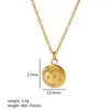 Wholesale Pendant Necklace Stainless Steel French Retro Stylish Geometric Lava Texture Inlaid Zircon 18K Gold Electroplated