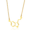 Wholesale Pendant Necklace Stainless Steel Geometric Caffeine Chemical Molecular Structure Electroplating Ochain For Women