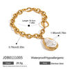 Wholesale Pendant Necklace Stainless Steel Geometric Shaped Pearl Cross 18K Gold Plated Electroplating For Women