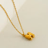 Wholesale Pendant Necklace Stainless Steel Gold Electroplated Mini Bubble Letter Style