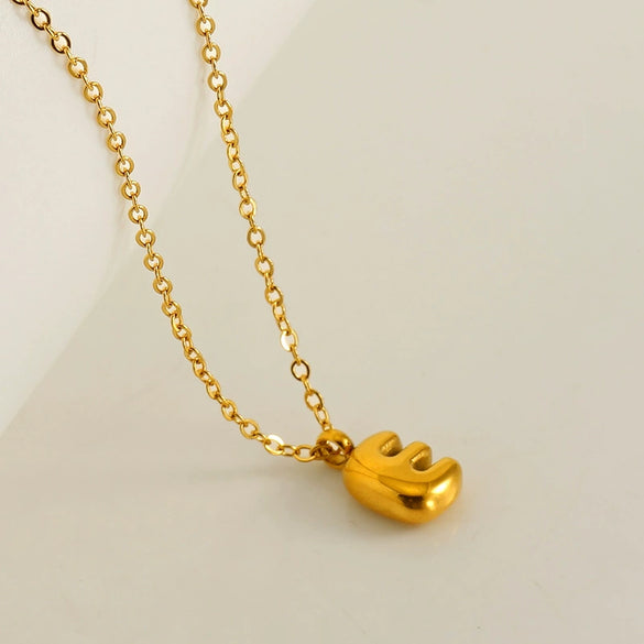 Wholesale Pendant Necklace Stainless Steel Gold Electroplated Mini Bubble Letter Style