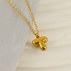 Wholesale Pendant Necklace Stainless Steel Gold Electroplated Mini Bubble Letter Style
