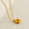 Wholesale Pendant Necklace Stainless Steel Gold Electroplated Mini Bubble Letter Style