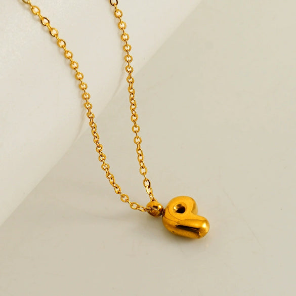 Wholesale Pendant Necklace Stainless Steel Gold Electroplated Mini Bubble Letter Style