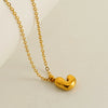 Wholesale Pendant Necklace Stainless Steel Gold Electroplated Mini Bubble Letter Style