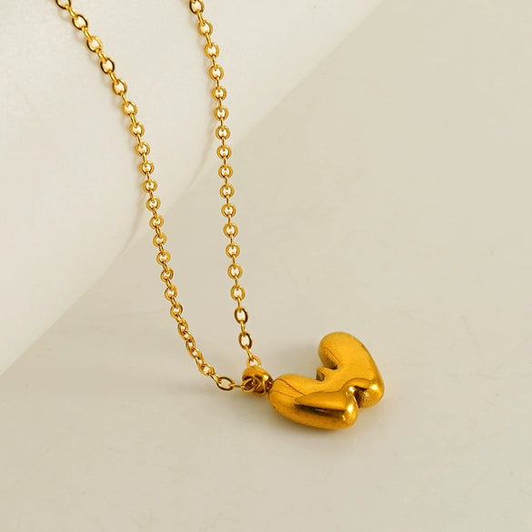 Wholesale Pendant Necklace Stainless Steel Gold Electroplated Mini Bubble Letter Style