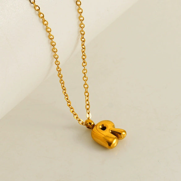 Wholesale Pendant Necklace Stainless Steel Gold Electroplated Mini Bubble Letter Style