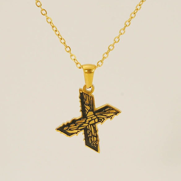 Wholesale Pendant Necklace Stainless Steel Gold Plated Letter Pattern For Unisex