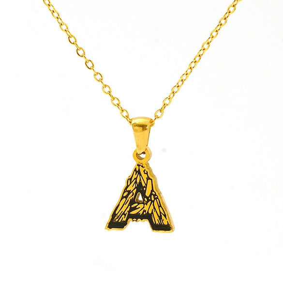 Wholesale Pendant Necklace Stainless Steel Gold Plated Letter Pattern For Unisex