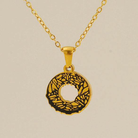 Wholesale Pendant Necklace Stainless Steel Gold Plated Letter Pattern For Unisex