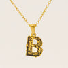 Wholesale Pendant Necklace Stainless Steel Gold Plated Letter Pattern For Unisex