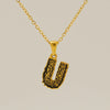 Wholesale Pendant Necklace Stainless Steel Gold Plated Letter Pattern For Unisex
