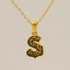 Wholesale Pendant Necklace Stainless Steel Gold Plated Letter Pattern For Unisex