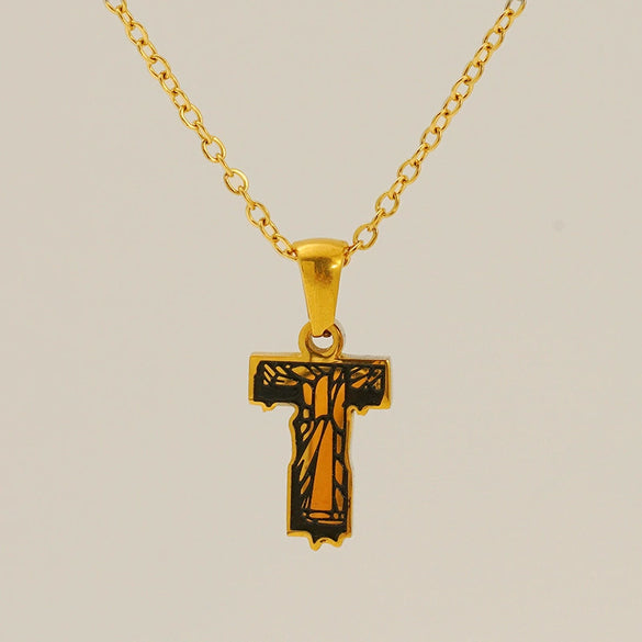Wholesale Pendant Necklace Stainless Steel Gold Plated Letter Pattern For Unisex