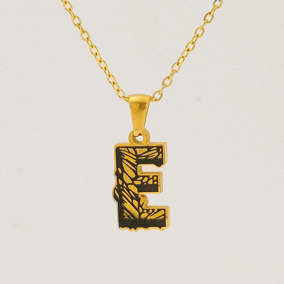Wholesale Pendant Necklace Stainless Steel Gold Plated Letter Pattern For Unisex