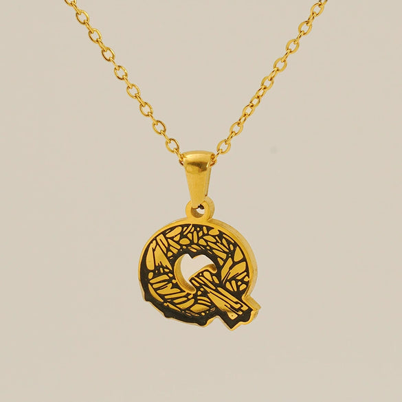 Wholesale Pendant Necklace Stainless Steel Gold Plated Letter Pattern For Unisex