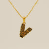Wholesale Pendant Necklace Stainless Steel Gold Plated Letter Pattern For Unisex