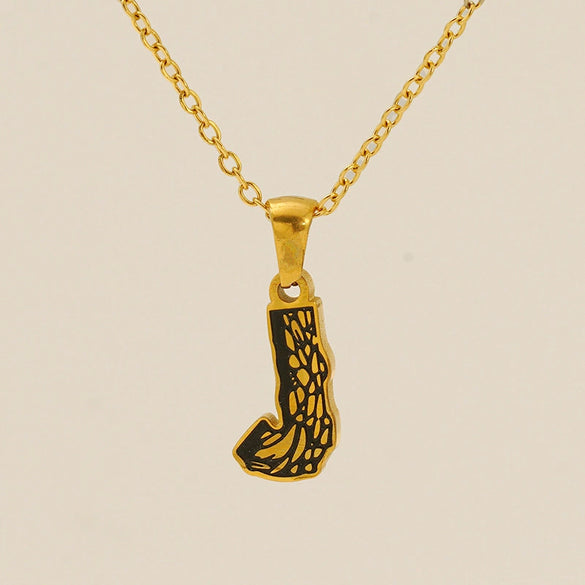 Wholesale Pendant Necklace Stainless Steel Gold Plated Letter Pattern For Unisex