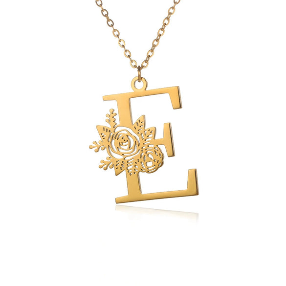 Wholesale Pendant Necklace Stainless Steel Gold Plated Letter Style Electroplated