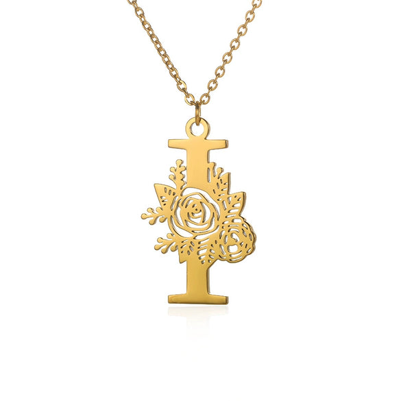 Wholesale Pendant Necklace Stainless Steel Gold Plated Letter Style Electroplated