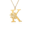 Wholesale Pendant Necklace Stainless Steel Gold Plated Letter Style Electroplated