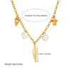 Wholesale Pendant Necklace Stainless Steel Goldplated With Marine Animal Zodiac Elements