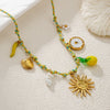 Wholesale Pendant Necklace Stainless Steel Handmade Geometric Starfish Turtle Love Summer Clavicle Chain