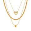 Wholesale Pendant Necklace 316L Stainless Steel Heart Shaped Hollow Zircon Letter Electroplated Light Luxury Style