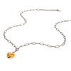 Wholesale Pendant Necklace Stainless Steel Heartshaped Gold And Silver Colorblock Electroplated Unisex