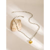 Wholesale Pendant Necklace Stainless Steel Heartshaped Gold And Silver Colorblock Electroplated Unisex