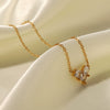 Wholesale Pendant Necklace Stainless Steel Inlaid Zircon Geometric Love Style For Women