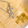 Wholesale Pendant Necklace Stainless Steel Inlaid Zircon Geometric Retro Heavy Industry Electroplating