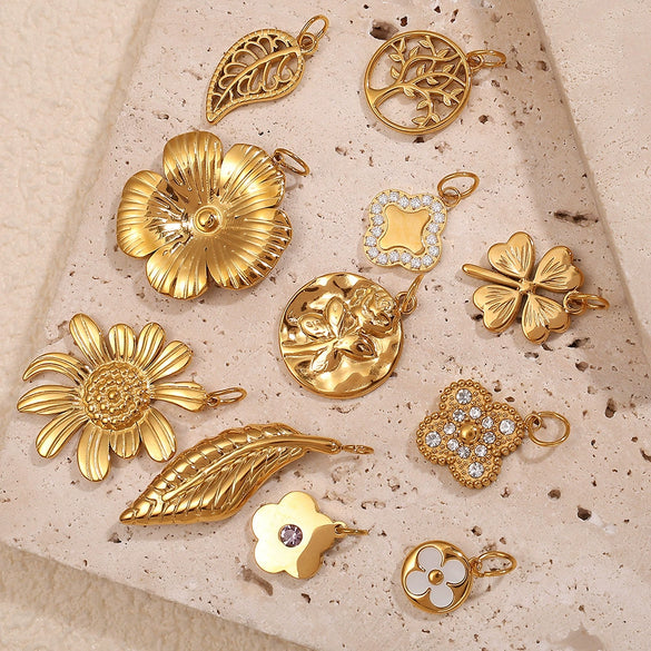 Wholesale Pendant Necklace 316L Stainless Steel 18K Gold Plated Electroplating Exaggerated Fashion Style