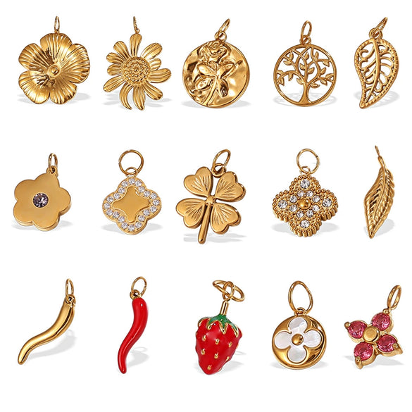 Wholesale Pendant Necklace 316L Stainless Steel 18K Gold Plated Electroplating Exaggerated Fashion Style
