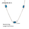 Wholesale Pendant Necklace Stainless Steel Multiple Square Green Zircon Geometric Electroplating Women's