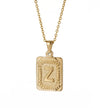 Wholesale Pendant Necklace 316L Stainless Steel Square Letter Electroplated Unisex