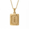 Wholesale Pendant Necklace 316L Stainless Steel Square Letter Electroplated Unisex