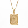 Wholesale Pendant Necklace 316L Stainless Steel Square Letter Electroplated Unisex