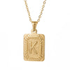 Wholesale Pendant Necklace 316L Stainless Steel Square Letter Electroplated Unisex
