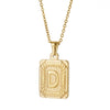 Wholesale Pendant Necklace 316L Stainless Steel Square Letter Electroplated Unisex
