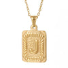 Wholesale Pendant Necklace 316L Stainless Steel Square Letter Electroplated Unisex