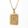 Wholesale Pendant Necklace 316L Stainless Steel Square Letter Electroplated Unisex