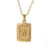 Wholesale Pendant Necklace 316L Stainless Steel Square Letter Electroplated Unisex