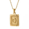 Wholesale Pendant Necklace 316L Stainless Steel Square Letter Electroplated Unisex