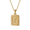 Wholesale Pendant Necklace 316L Stainless Steel Square Letter Electroplated Unisex