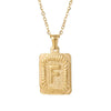 Wholesale Pendant Necklace 316L Stainless Steel Square Letter Electroplated Unisex