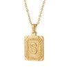 Wholesale Pendant Necklace 316L Stainless Steel Square Letter Electroplated Unisex