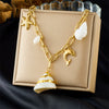 Wholesale Pendant Necklace Stainless Steel Starfish Shell Conch Animal Zodiac Style Electroplating