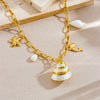 Wholesale Pendant Necklace Stainless Steel Starfish Shell Conch Animal Zodiac Style Electroplating